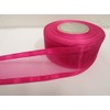 2 metres x 40mm Edged Organza Ribbon Magenta Dark Pink
