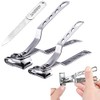 SANJINFON 3 in 1 Nail Clippers with 360 Degree Rotating