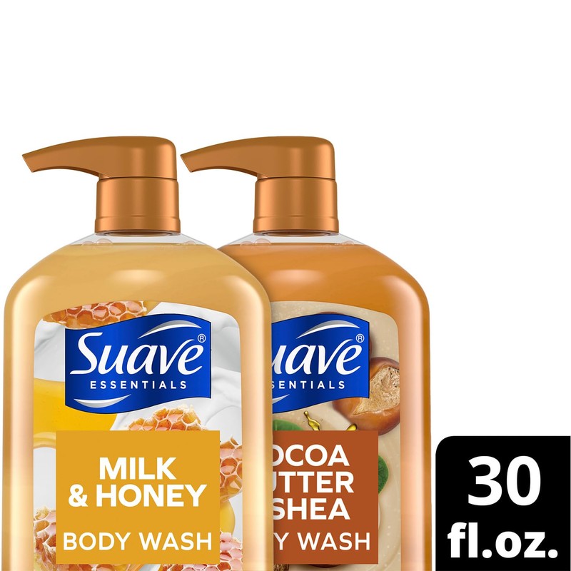 Suave Body Wash Variety Bundle – Milk & Honey 2-Pack