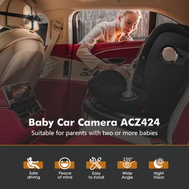Itomoro Dual Car Camera Baby Monitor, 1080P Baby Car Camera with 2 IR Night Vision, Easily Install with Crystal Clear Wide View for Rear Facing Seat