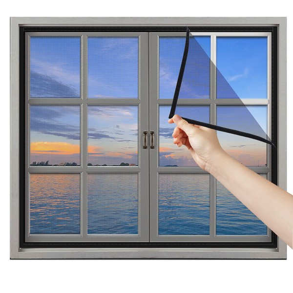 WD&CD Adjustable DIY Window Net Fiberglass Fine Mesh Screen Protector,