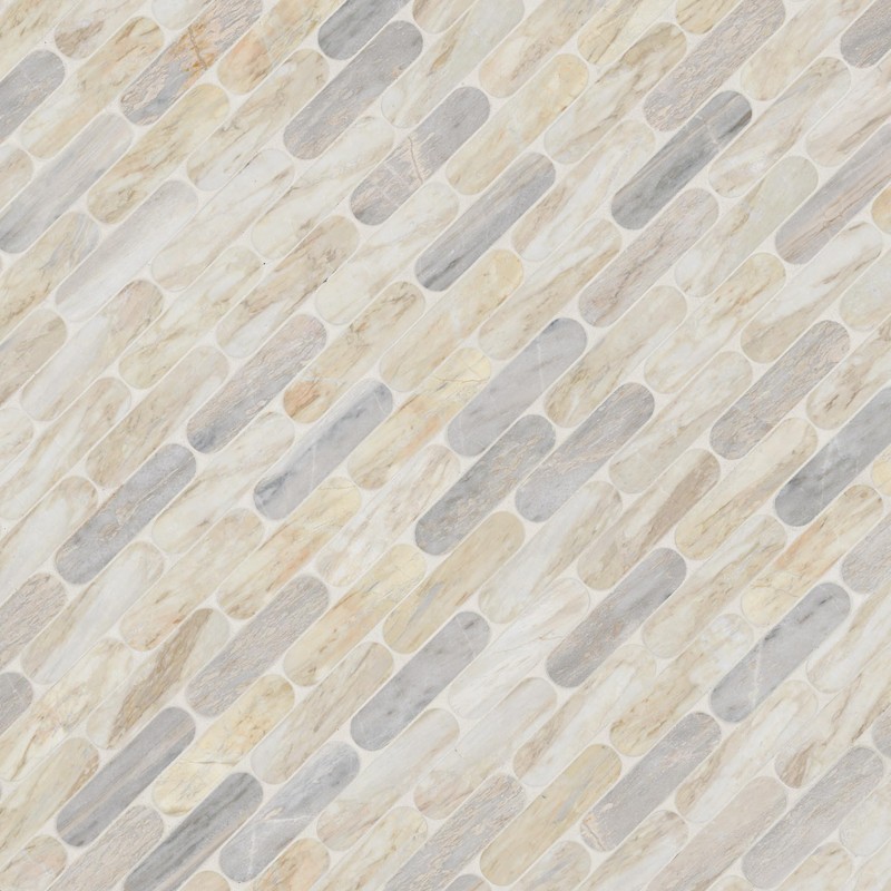 MSI Angora Ellipse Polished Marble Mosaic Floor and Wall Tile