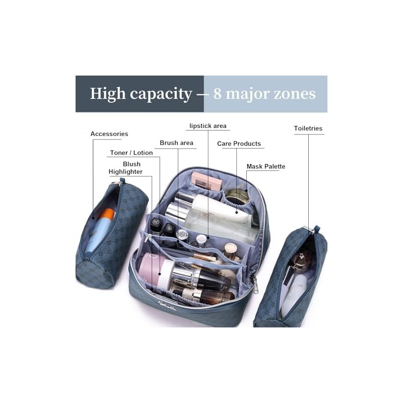 Travel Makeup Organizer, Compact Lightweight Accessory for Travel and Daily