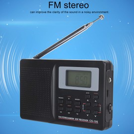 VBESTLIFE CS‑106 Portable Radio, Mini FM/AM/SW/MW/LW/TV Full Band Receiver Radio Worldwide Broadcast Radio with 3.5MM Earphone for Knowing to News, Entertainment