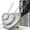 Walfos Fine Mesh Strainers Set, Premium Stainless Steel Colanders and