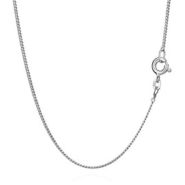 NKlaus Curb Chain Round 925 Silver Very Thin Ladies Girls 1.3 mm Wide Necklace, Sterling Silver