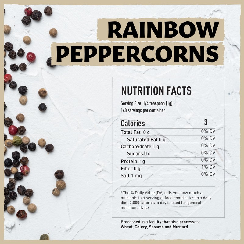 Eastanbul Salt and Pepper for Grinder Refill, Rainbow Peppercorns Whole