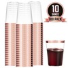 100 Rose Gold Plastic Cups 10 Oz Clear Plastic Cups