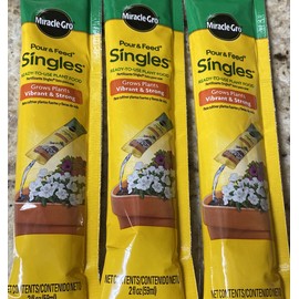 Miracle Gro 3pk Miracle-Gro Pour & Feed Singles Liquid Plant Food for Potted Plants 2 oz