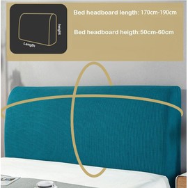 Headboard Cover for Bed, Stretch Bed Headboard Cover, Stretchable, Opaque, Protective Cover, Bed Headboard Cover, Bed Headboard Covers Cover for Padded Bedroom Headboard, 170-190 cm, Dark Grey
