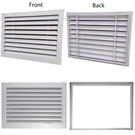 Door Vents for Interior Doors Two Sided, 20” x 12” Door Louver Vent Aluminum Louvered Door Vent White Door Air Vent Grille for Bathroom Garage Cabinet