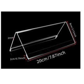 Naisfei 10 Pcs Clear Acrylic Sign Display Holder, Slant Back Clear Paper Frames, Acrylic Sign Display Holder Price Name Card Label Slant Back Tag Stand, for Office, Store, Restaurant (20cmx8cm)