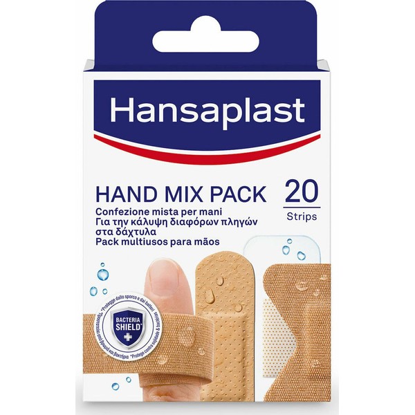 Hansaplast Hand Mix Pack 20strips Plaster strips in 5 Different Shapes for the Fingers