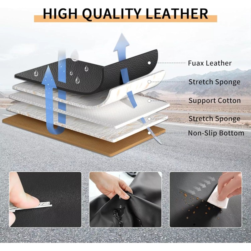 Unbranded For GMC Canyon 2015-2023 Car 2-Seat Covers Waterproof Leather