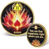 Leafence Lotus Flower Recovery Coin Sober Medallion with Inspirational Quote Recovery Addiction NA AA Chips and Medallions Challenge Coin (Lotus Flower, 2 Years)