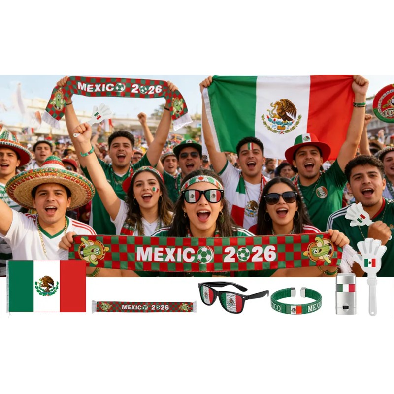 Fiesta Fútbol Paquete México 6 Kits De Cotillón Copa Mundial