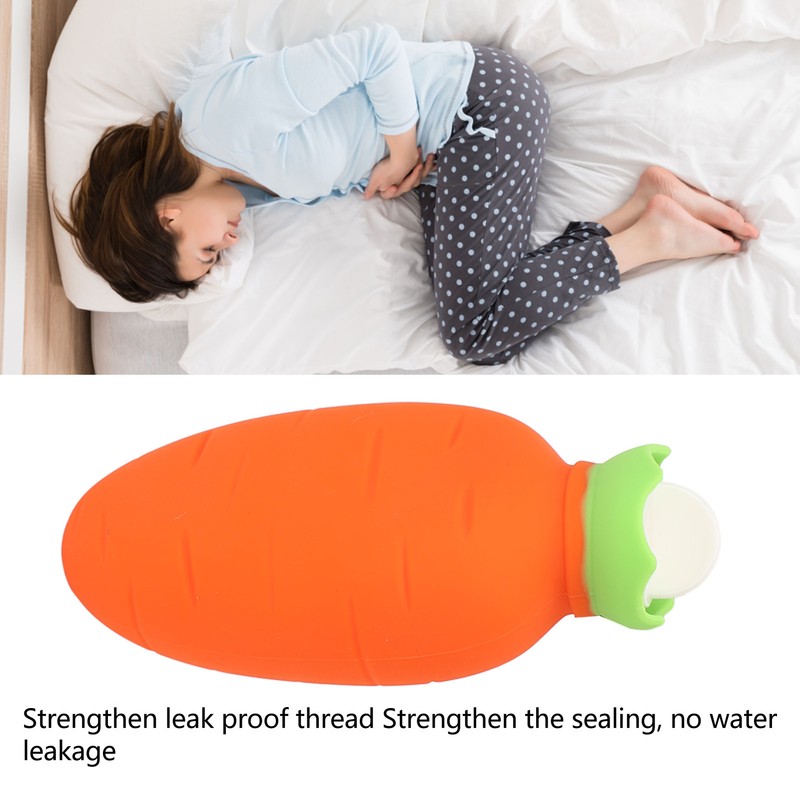Carrot Hot Water Bottle Cute Silicone Microwaveable Anti Leakage Handheld