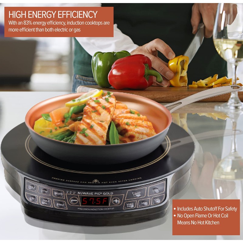 Nuwave Gold Precision Induction Cooktop, Portable, Powerful with Large 8”