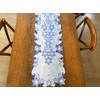 Holiday Star of David Hanukkah Jewish Table Runner Topper Blue