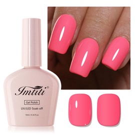 Imtiti Pink Gel Nail Polish, 1Pcs Pink Soak Off UV LED Gel Polish, Long Lasting, Nail Art Manicure Salon DIY at Home for Spring and Summer (0.34 Fl Oz-990)