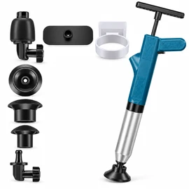 Pneumatic Drain Blaster for Clogged Toilets & Sinks – Stainless Steel Air Pressure Unclogger Kit for Home Drains