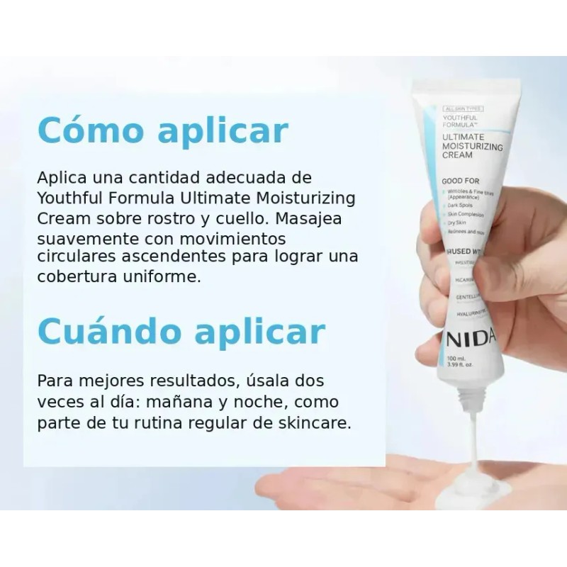 Nida Moisturizing Cream Ultimate Youthful Formula 100 Ml 1 Unidad