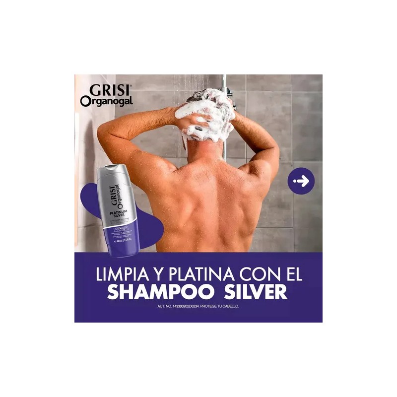 2 Shampoo Grisi Organogal Silver Canas Platinadas 400ml