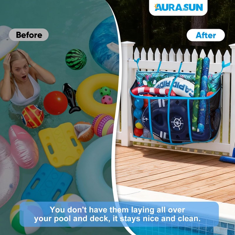 AURASUN 61" L x 25" W Poolside Hanging Pouch for
