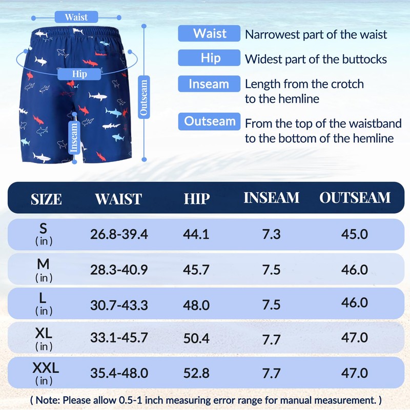 AutoWT Mens Swim Trunks with Compression Liner, 2 in 1
