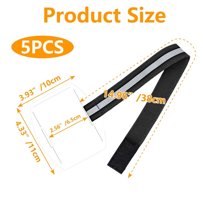YHNTGB 5 Pcs Arm Badge Holder Armband ID Card Badge