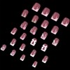 24pcs French Tip Press-On Nails - Short, Charms, Bow, Flower
