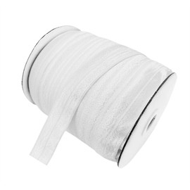 Abbaoww 50 Yards Elastic Foldover Ribbon 3/4 Inch, Soft Fold Over FOE Elastic for Hair Ties Headbands Hair Bows Binding Sewing Trim, White
