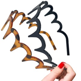 Set of 2 Leopard Print Hair Combs with Zigzag Teeth - Skin-friendly Wave Comb for Men and Women (Durable Plastic and Everyday Styling)