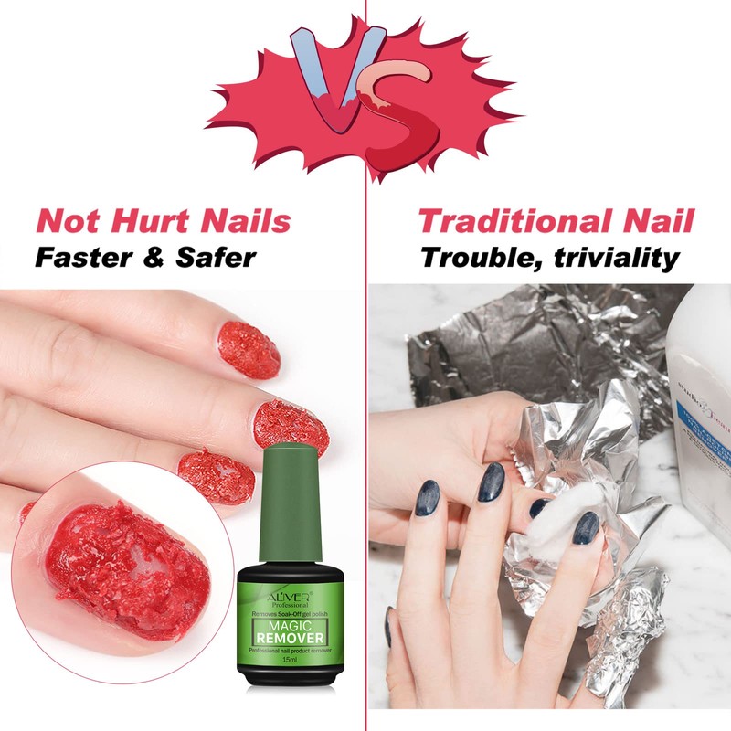 Gel Nail Polish Remover 0.5 Fl Oz, Professional Gel Remover