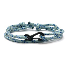 Carabiner Rope Bracelet - Strong Paracord Climbing rope with Carabiner clip Bracelet - Adjustable Paracord rope with black Clasp | Durable Survival bracelet | Handmade Men's Bracelet, One Size,