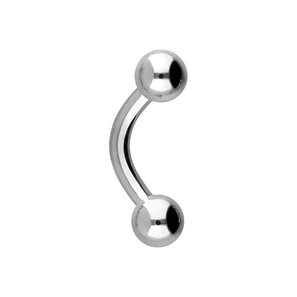 PIERCINGLINE Titanium Banana | 2 Balls | Curved Piercing Bar