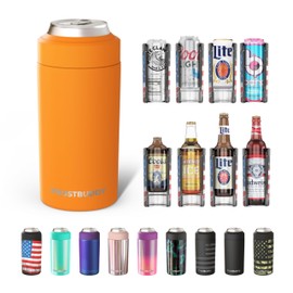Frost Buddy Universal Can Cooler - Fits all - Stainless Steel Can Cooler for 12 oz & 16 oz Regular or Slim Cans & Bottles - Stainless Steel