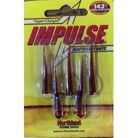 Northland Impulse ReactionaryBaits #IBBW1RC-9 Bloodworm Red-1pk of 5pcs-Brand New-SHIP24HR