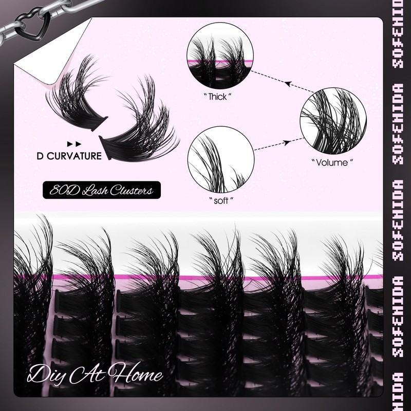 SOFENIDA Lash Clusters Kit 80D Lash Clusters Kit 10-18mm Volume