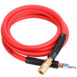 JOROY Hybrid Lead In Air Hose, 3/8-Inch X 10 FT Air Compressor Hose,Heavy Duty, Lightweight, Kink Resistant, All-Weather Flexibility with 1/4-Inch Brass Air Coupler and Plug