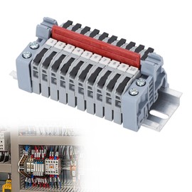 COZERI Pack of 10 Feed-Through Terminals, DIN Rail Terminals, Row Terminals, for 0.5-2.5 mm² Cable, Clamping Block, DIN Rail for Electrical Installation, DIY Projects and Quick Wiring (Black)
