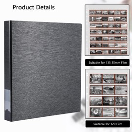 MUQING 2 in 1 Film Negative Storage Kit, 25 Pcs 135 35mm Films and 25 Pcs 120 Film Negative Pages with 3 Ring Album Binder, Storage Box Set Acid Free Film Holder