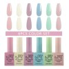 10 Gamas Gel Semipermanente Jr 6pz De 15 Ml Cuadrada