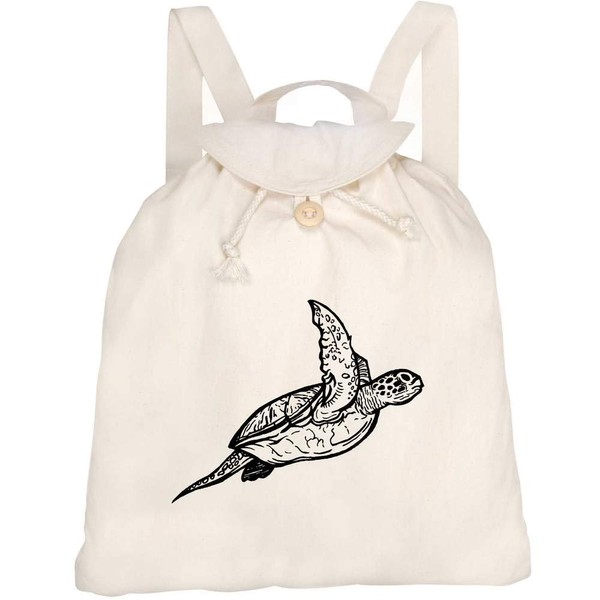 Azeeda 'Sea Turtle' Canvas Rucksack/Backpack (RK00002089)