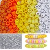 800PCS Yellow Pony Beads, Bluk Styles 6x9mm Pony Beads for