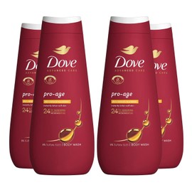 Dove Advanced Care Sulphate Free Body Wash for Women Made with Skin-Natural Nourishers and Micromoisture Provides 24 Hours Renewing Lotion-Soft Softer Skin, 400ml Pack of 4