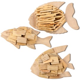 Wesiti 3 Pcs Driftwood Fish Nautical Wall Art Hand Crafted Coastal Beach Driftwood Decor Handmade Wooden Rustic Coastal Wall Art for Home Living Room Bedroom Office Bathroom Ocean Beach Decoration