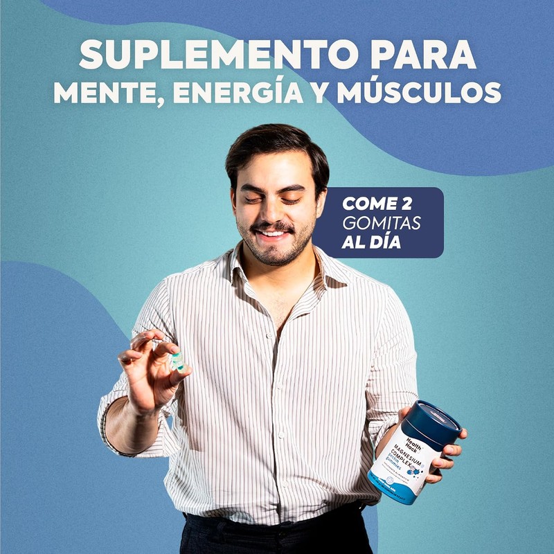 Magnesio Complex con Glicinato y Citrato 180 Gomitas Sin Azúcar