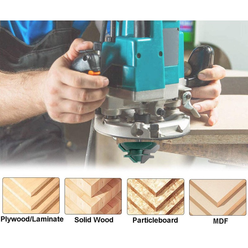 Bestgle 1/4" Shank 45 Degree Lock Miter Router Bit 1/2-inch