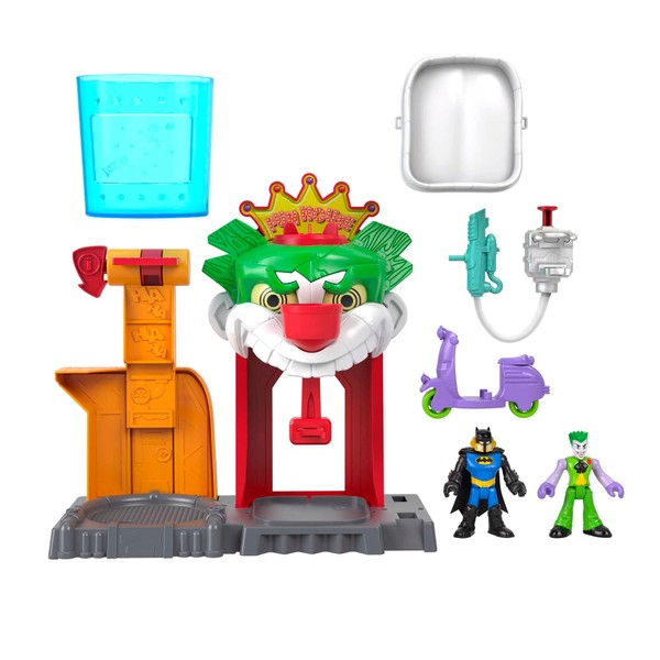Fisher-Price Imaginext DC Super Friends Batman Toy the Joker Funhouse Playset Color Changers with 2 Figures & Accessories for Ages 3+ Years